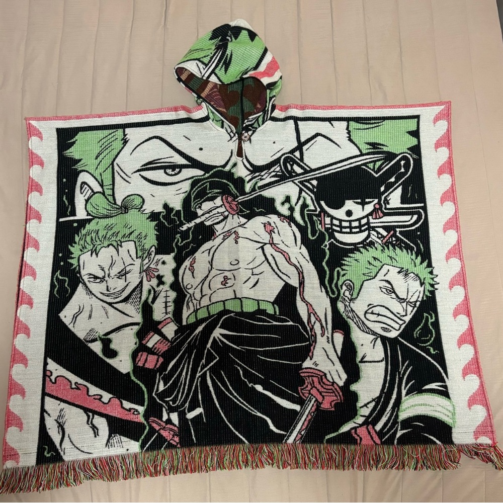 Graphic Hooded Poncho